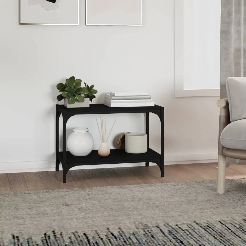 TV Cabinet Black Industrial Style Living Room 60x33x41 cm