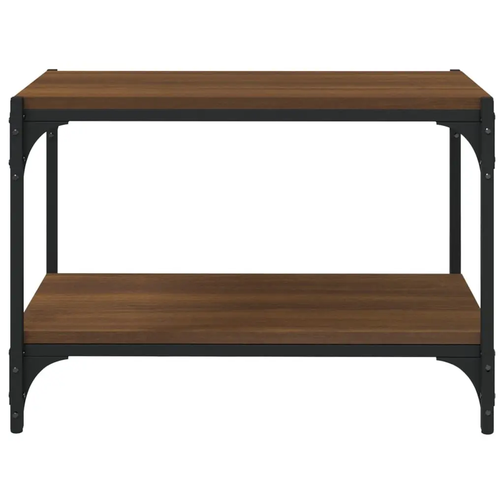 TV Cabinet Industrial Style Brown Oak 60x33x41 cm Storage Unit with 2 Shelves for Living Room or Hallway