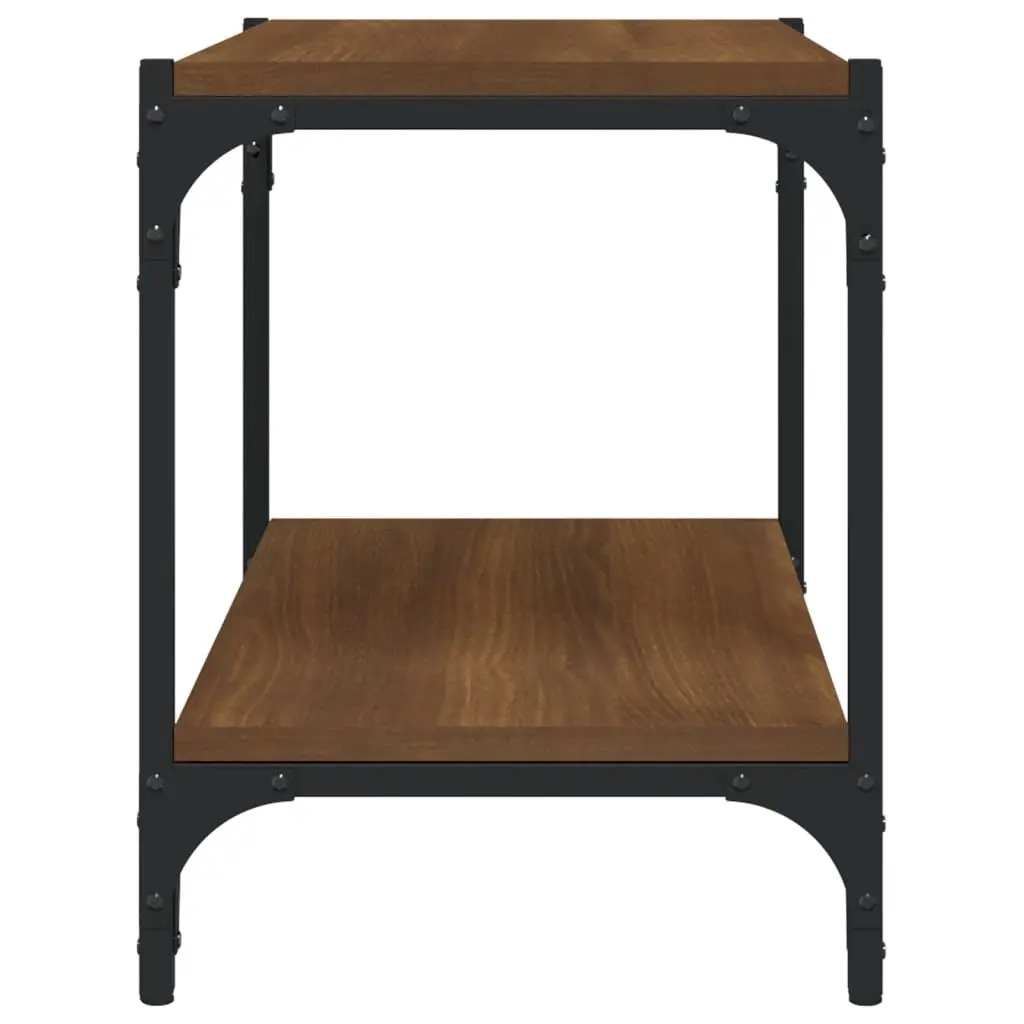 TV Cabinet Industrial Style Brown Oak 60x33x41 cm Storage Unit with 2 Shelves for Living Room or Hallway