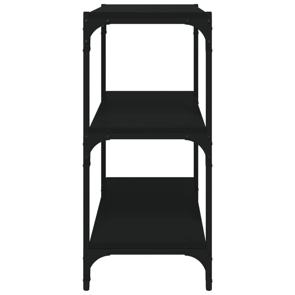 Book Cabinet Black 60x33x70.5cm Storage Shelf Industrial Style 3 Shelves