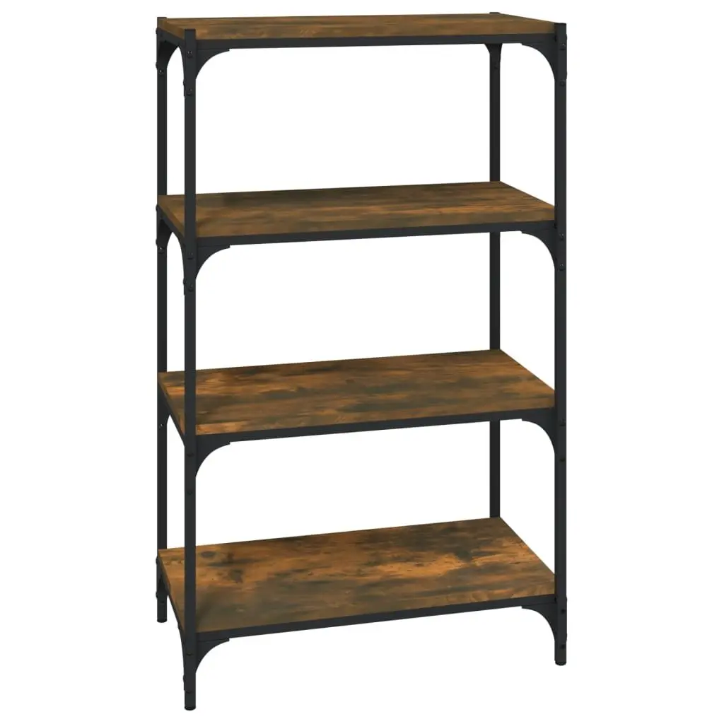 Book Cabinet with 4 Shelves Industrial Style Brown Storage Organiser TV Stand