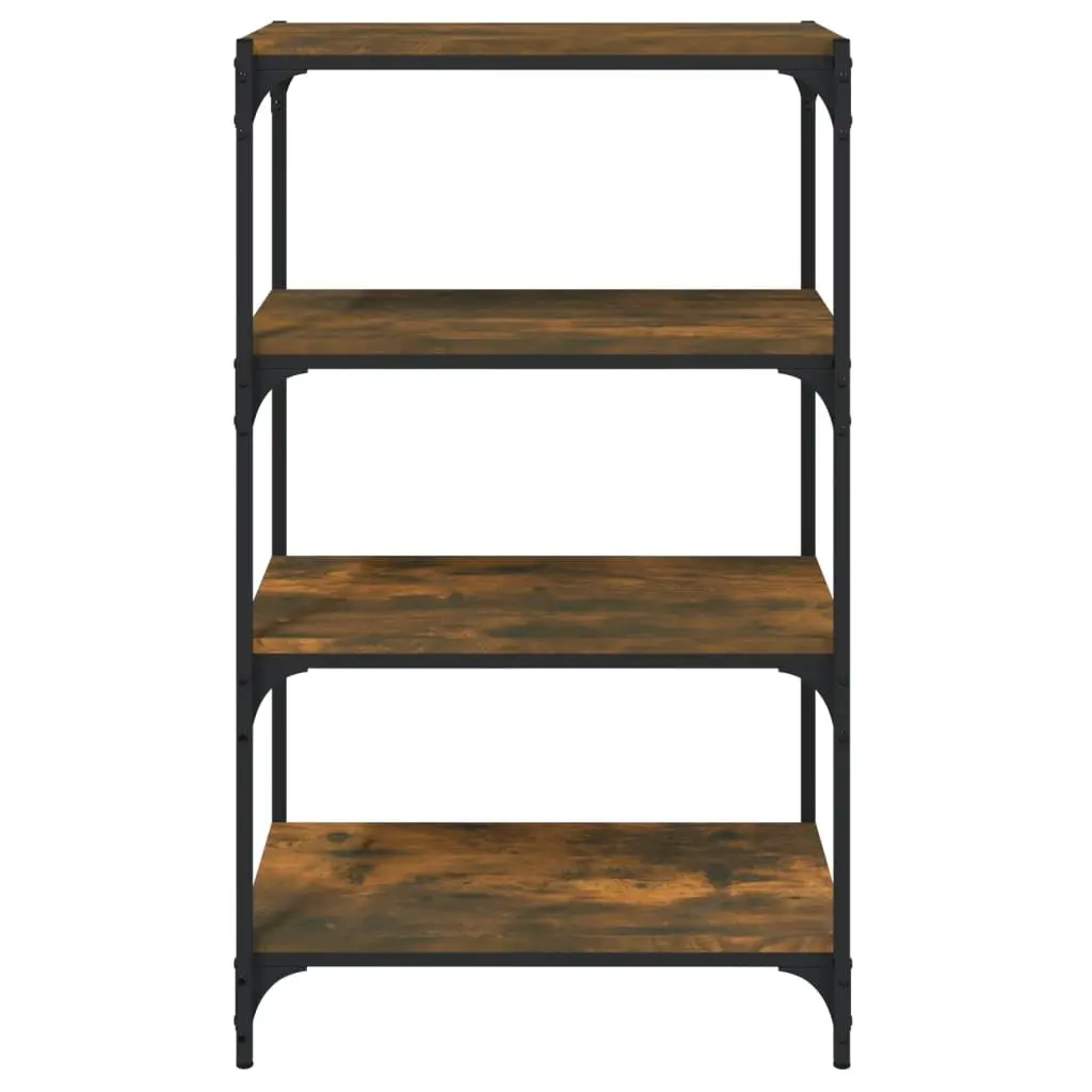 Book Cabinet with 4 Shelves Industrial Style Brown Storage Organiser TV Stand