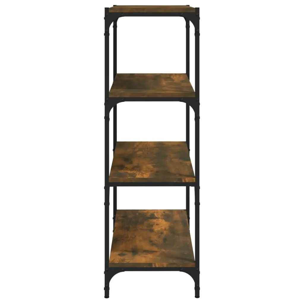 Book Cabinet with 4 Shelves Industrial Style Brown Storage Organiser TV Stand