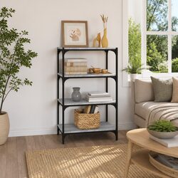 60W x 33D x 100H cm Grey Book Cabinet with 4 Shelves