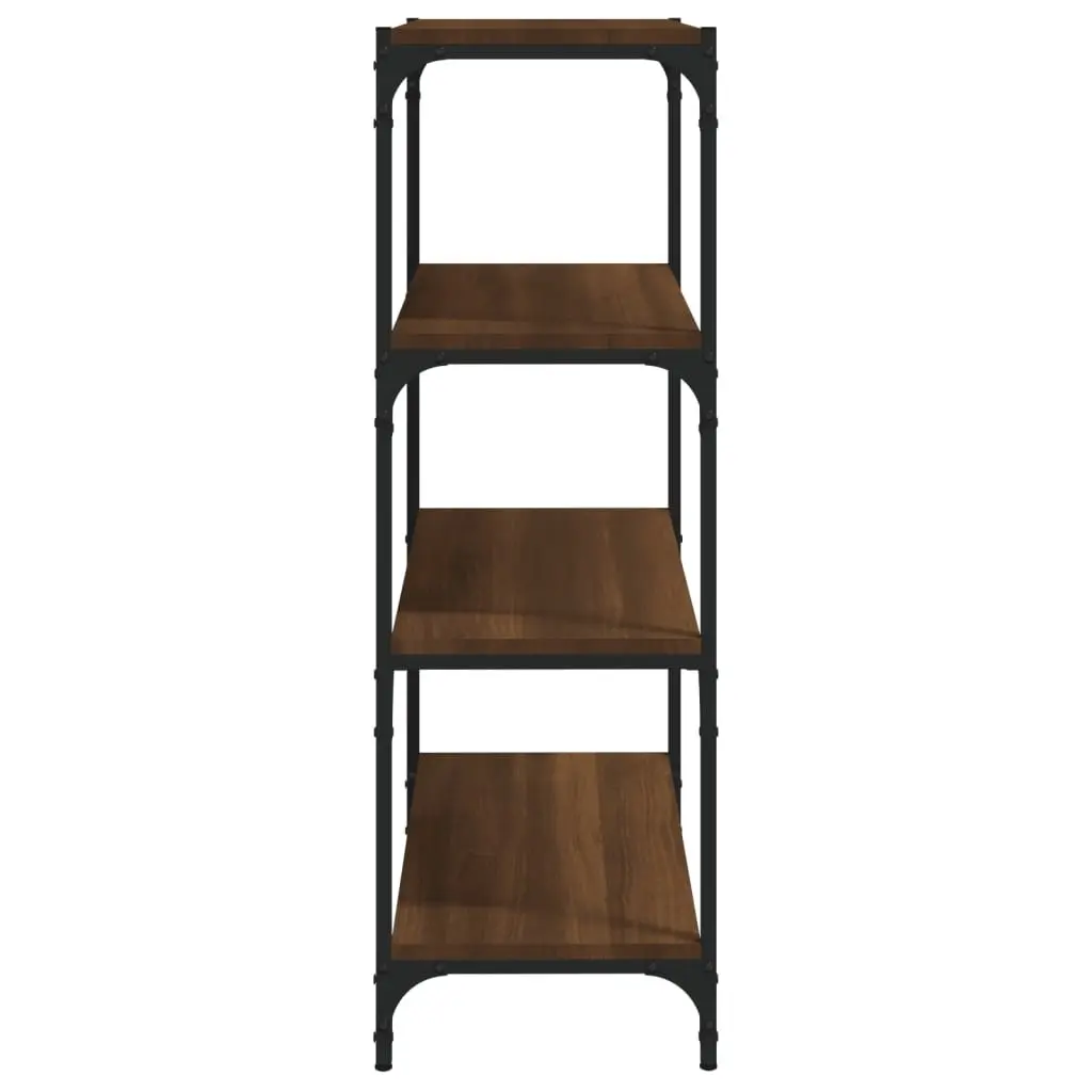 Book Cabinet for Home Office Brown Oak 60x33x100 cm Shelving Storage Engineered Wood Steel Frame
