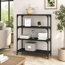 Black Book Cabinet Dimensions 80x33x100cm, 4 Shelves