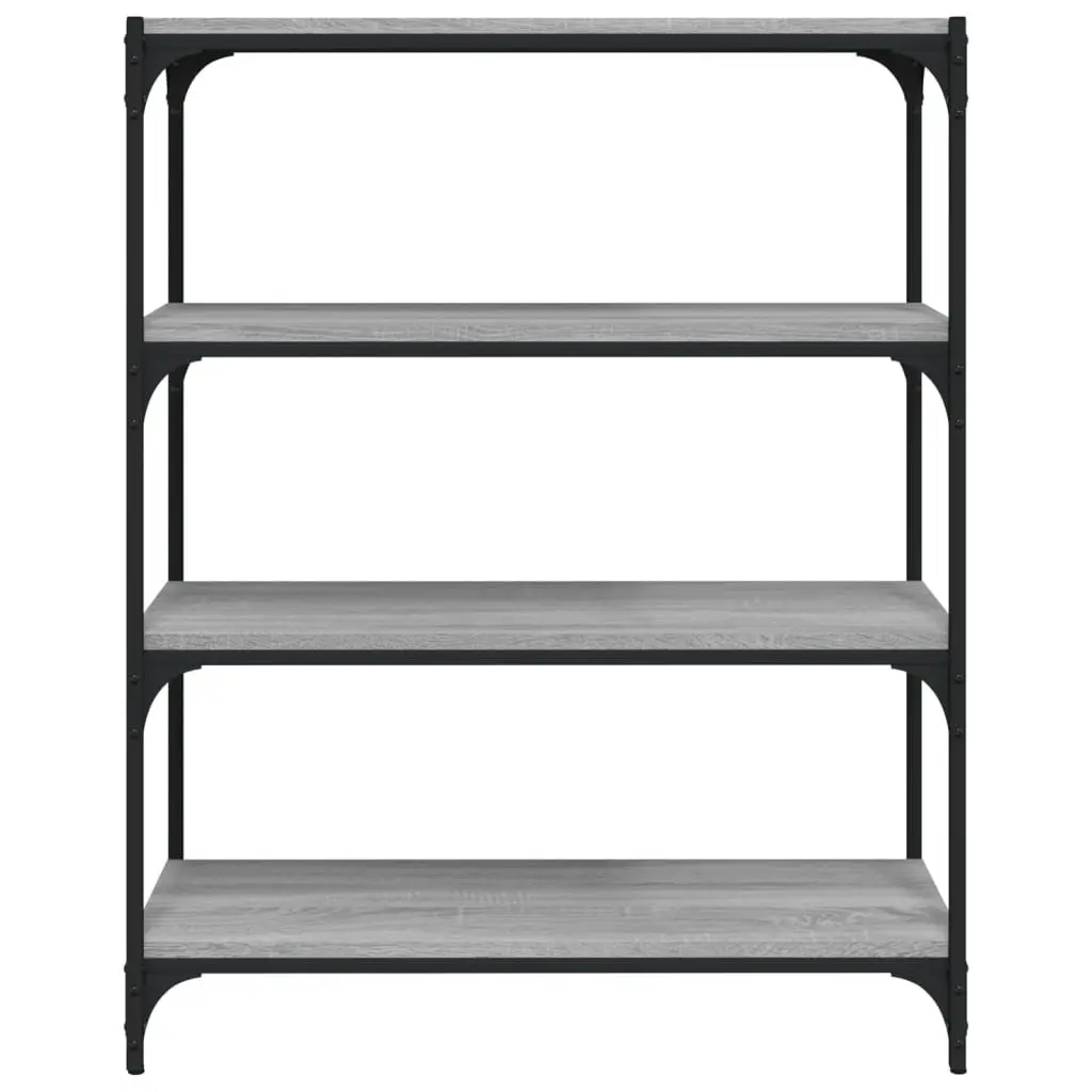Book Cabinet for Home Office Grey Sonoma 4 Shelf Engineered Wood Steel
