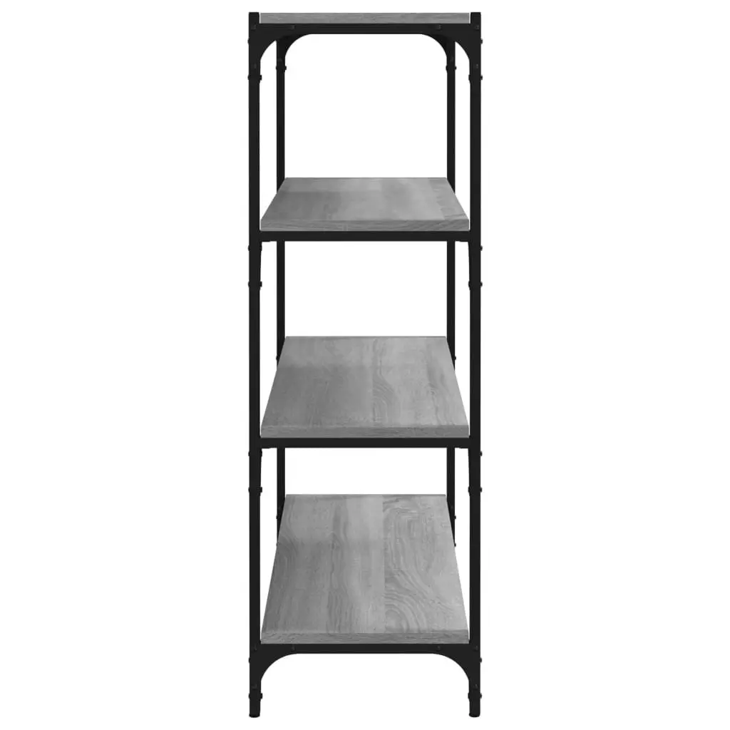 Book Cabinet for Home Office Grey Sonoma 4 Shelf Engineered Wood Steel