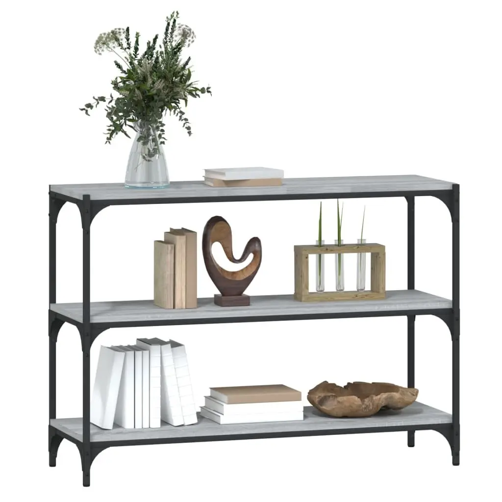 Book Cabinet Grey Sonoma 100x33x70.5cm Storage Shelving Unit Industrial Style