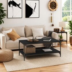 Engineered Wood and Steel Coffee Table – Specs Inside