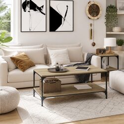 Sonoma Oak Coffee Table Specifications: 100x50x40 cm, Steel Frame