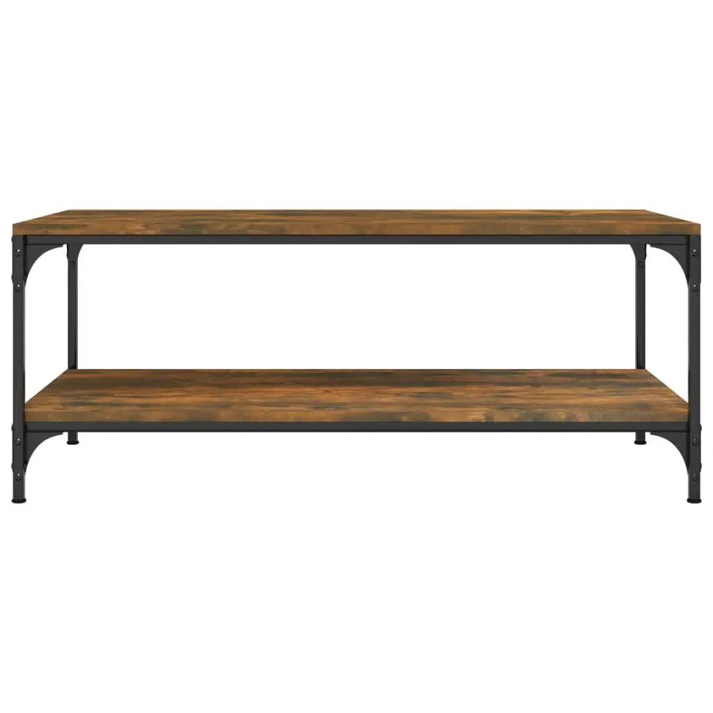 Coffee Table Living Room Brown 100L x 50W x 40H cm Engineered Wood Steel Frame