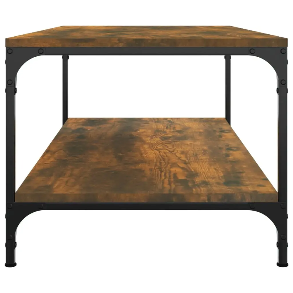 Coffee Table Living Room Brown 100L x 50W x 40H cm Engineered Wood Steel Frame