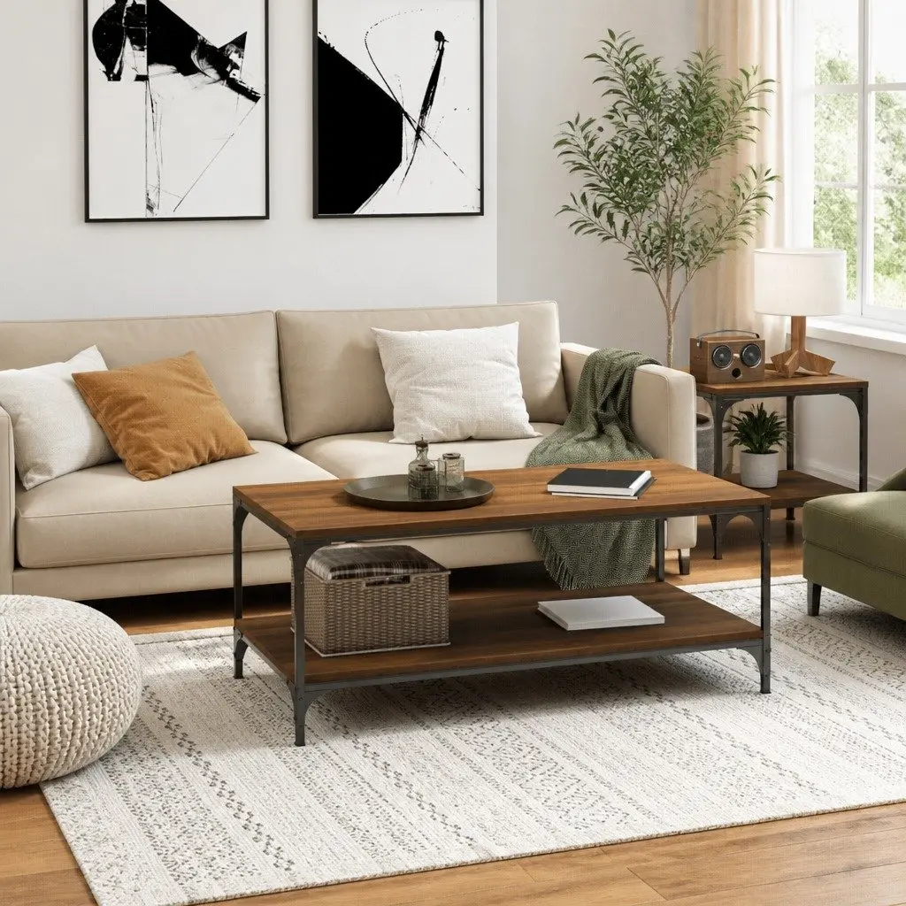 Coffee Table Living Room Brown Oak 100x50x40 cm