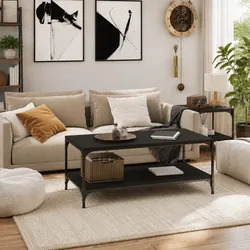 Black Coffee Table 80x50x40 cm: Durable & Practical