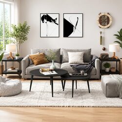 Engineered Wood Side Tables – Black 40x40x40 cm