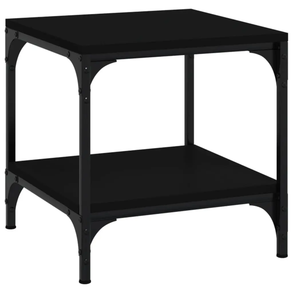 Side Tables for Living Room 40x40x40 cm Black Engineered Wood Storage Accent Furniture 2 Piece