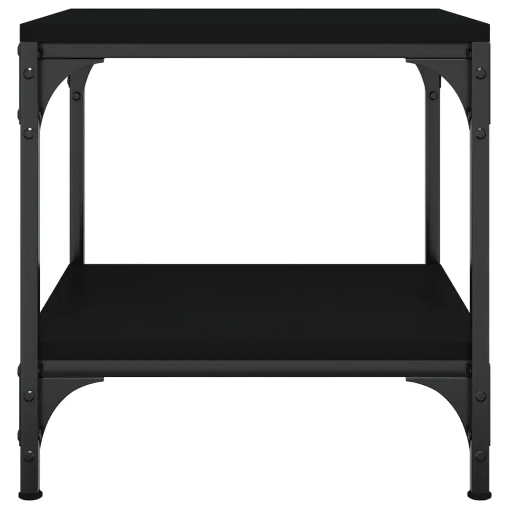 Side Tables for Living Room 40x40x40 cm Black Engineered Wood Storage Accent Furniture 2 Piece