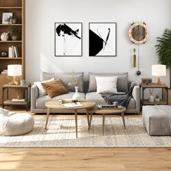 Specifications for 2 Brown Engineered Wood Side Tables