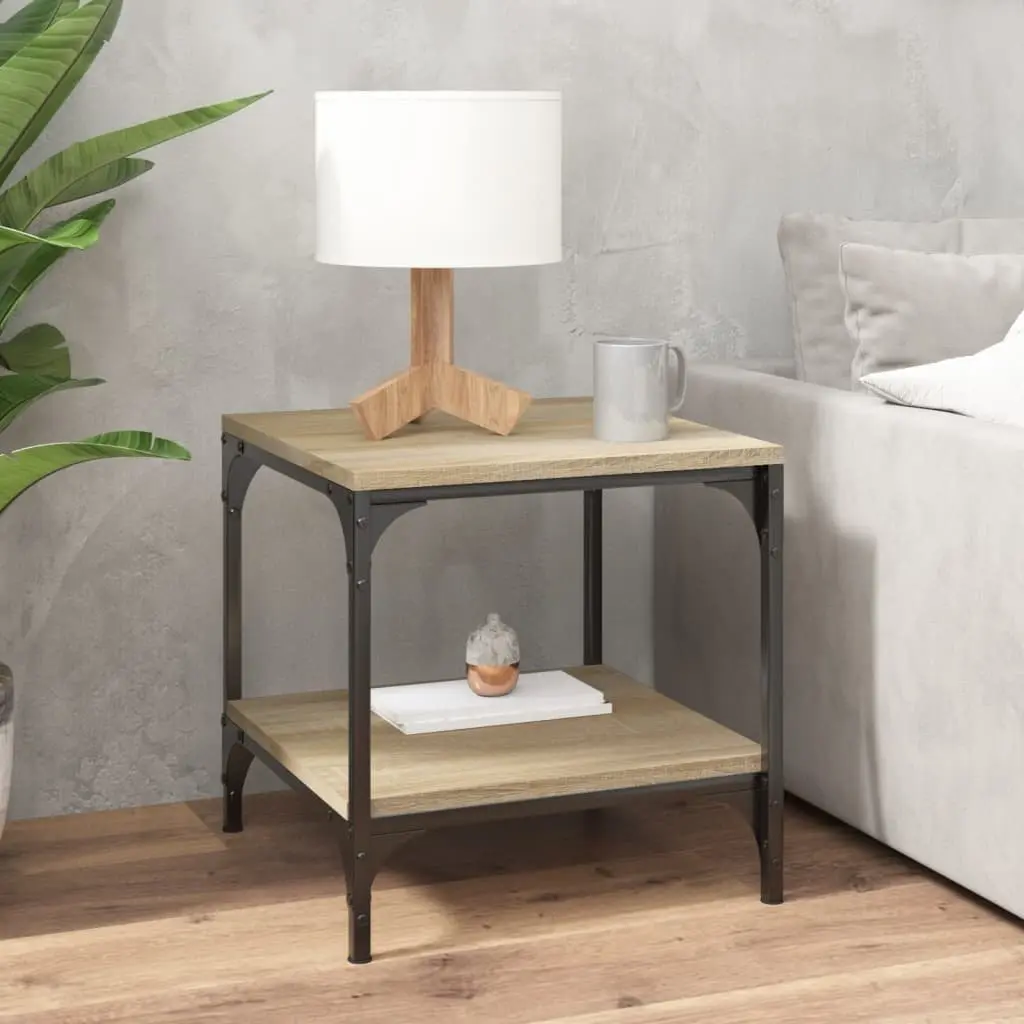 2 Brown Engineered Wood Side Tables