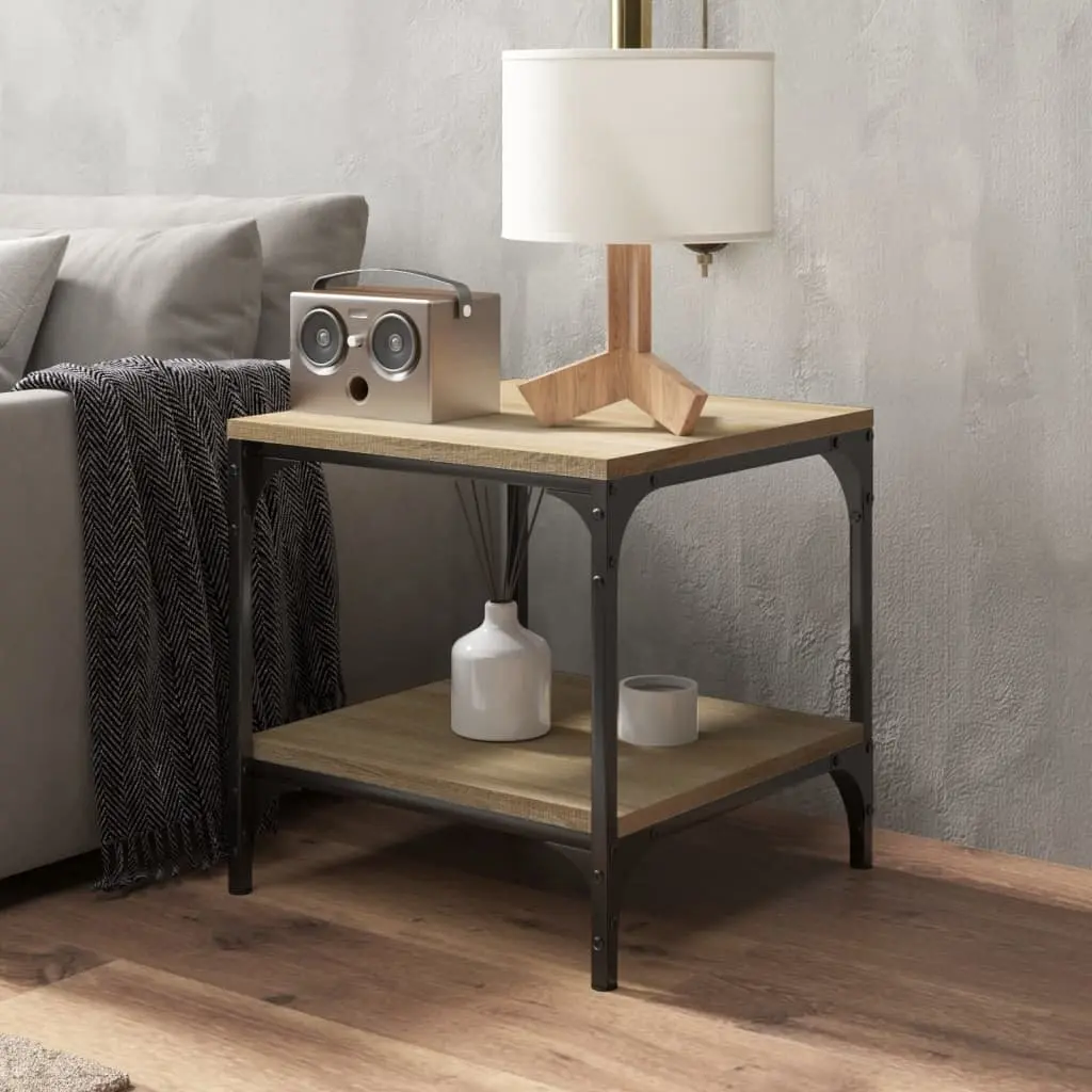 2 Brown Engineered Wood Side Tables
