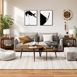 40x40x40 cm Side Tables in Brown Oak - 2 pcs Set