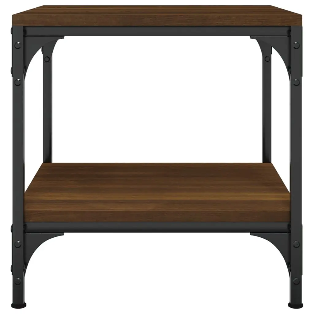 Side Tables Living Room Brown Oak 40x40x40 cm Industrial Accent Storage 2 pcs