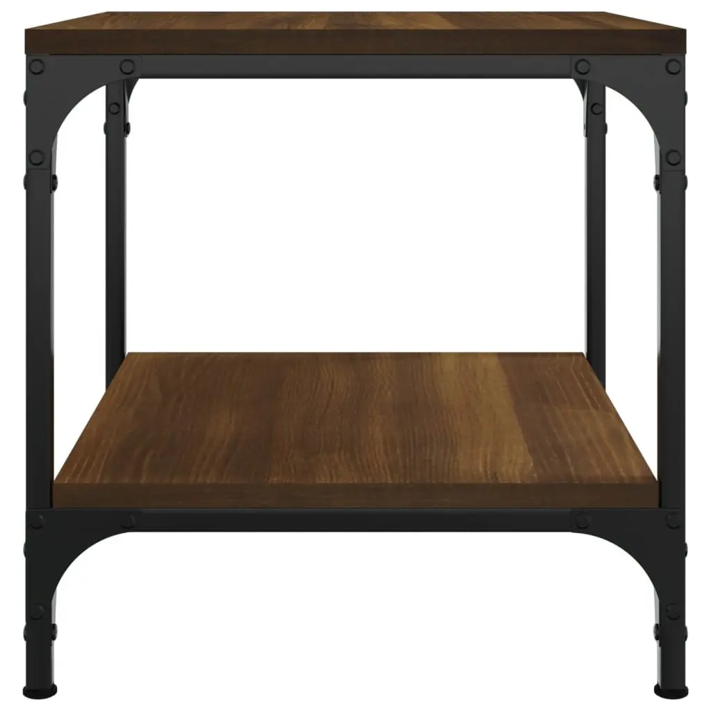 Side Tables Living Room Brown Oak 40x40x40 cm Industrial Accent Storage 2 pcs