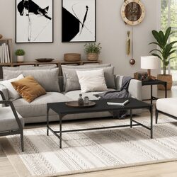 Black Coffee Table - Dimensions 100x50x35 cm, Strong Build