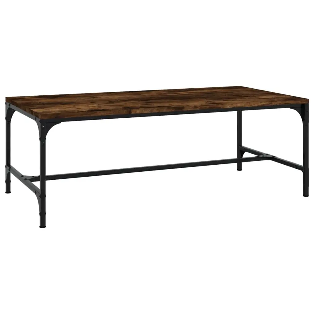 Coffee Table Industrial Design Brown Engineered Wood Steel Frame Living Room