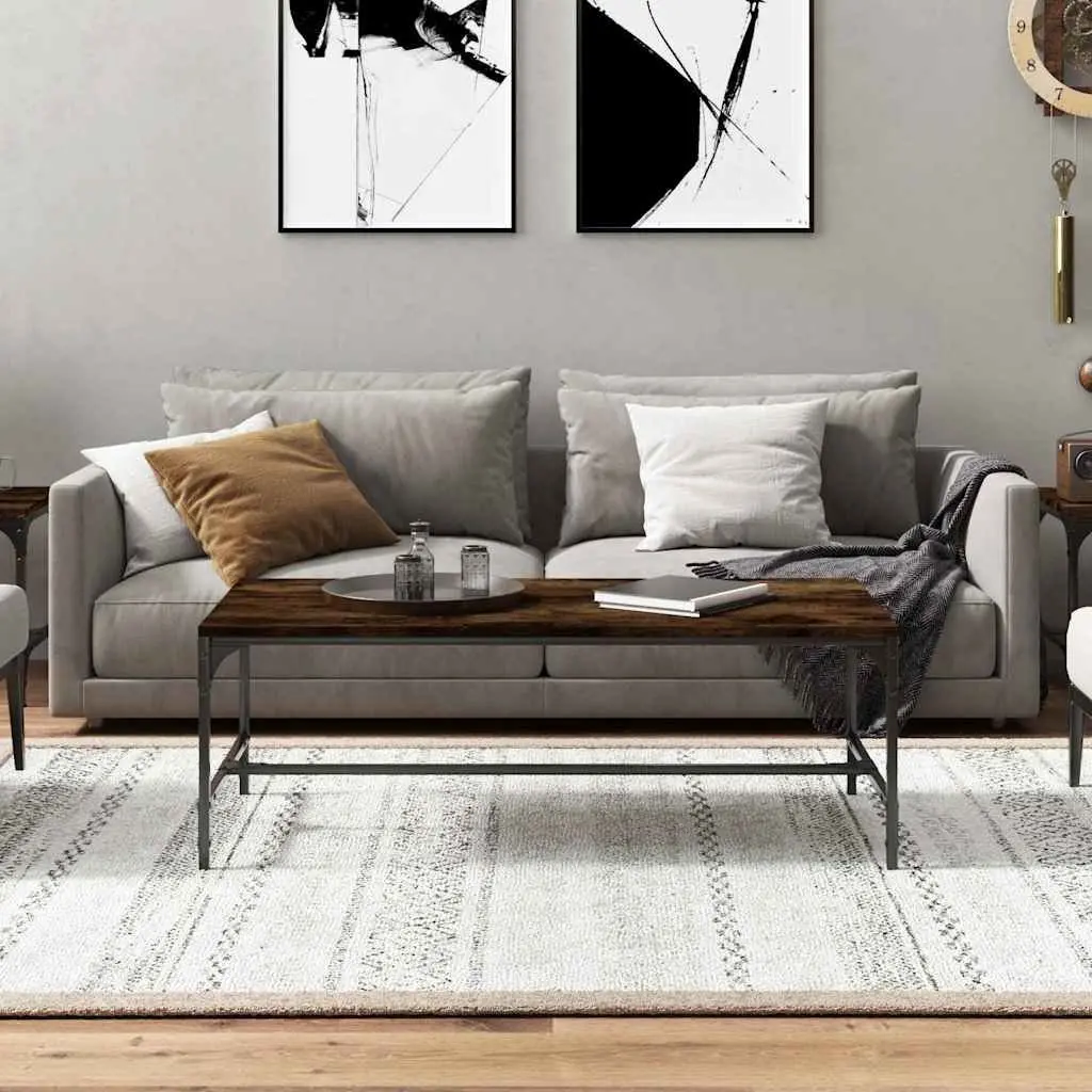 Coffee Table Industrial Design Brown Engineered Wood Steel Frame Living Room