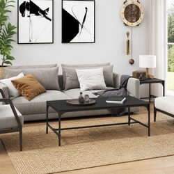 Engineered Wood Coffee Table - Black - 80 x 50 x 35 cm
