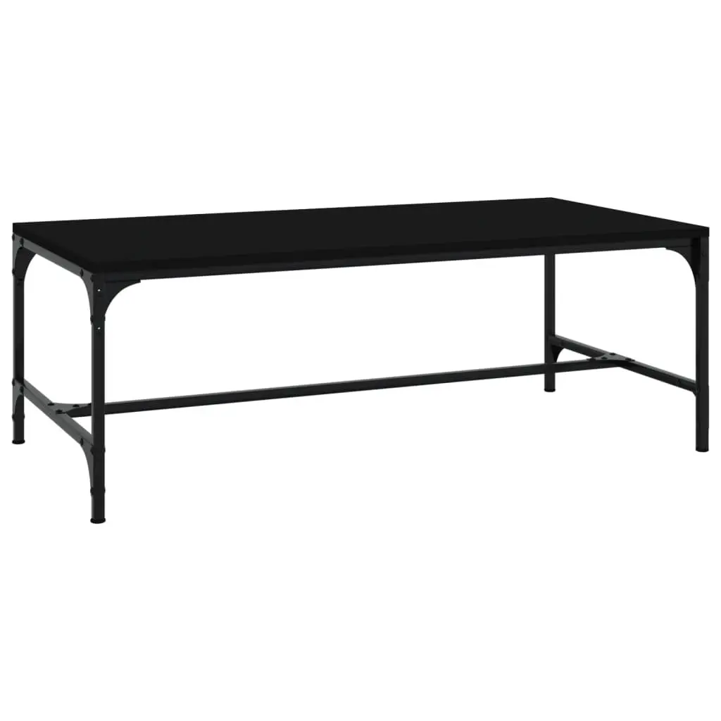 Coffee Table Black Industrial Style Living Room Accent Furniture Engineered Wood