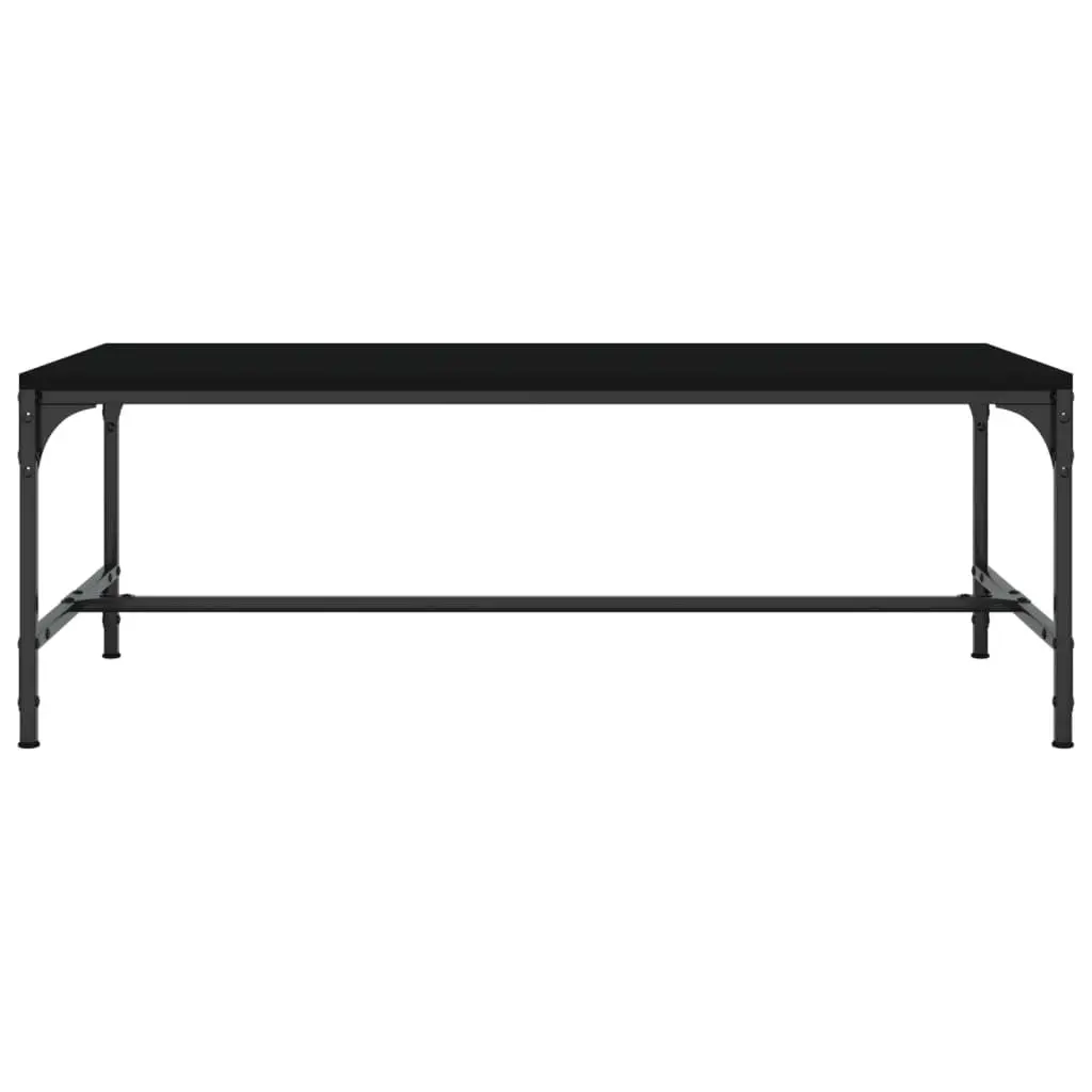 Coffee Table Black Industrial Style Living Room Accent Furniture Engineered Wood