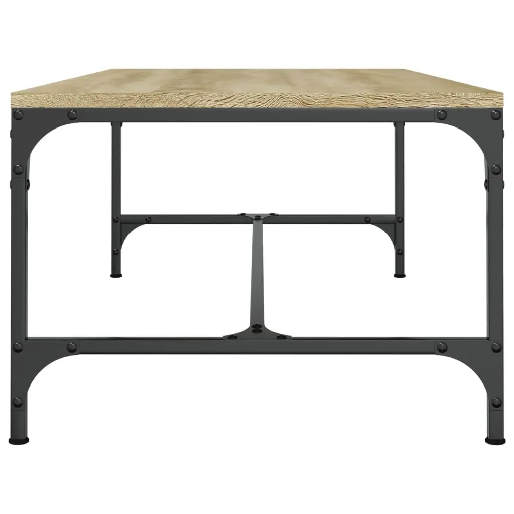 Coffee Table Brown Sonoma Oak Look 80x50x35 cm Industrial Living Room Accent