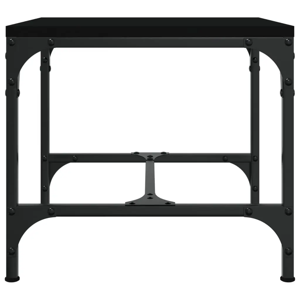 Black Coffee Table 50x50x35 cm Industrial Style Living Room Accent Furniture