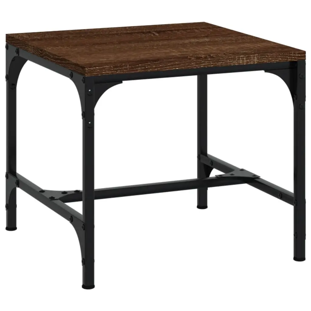 Coffee Table Living Room Brown Oak 50x50x35 cm Industrial Style