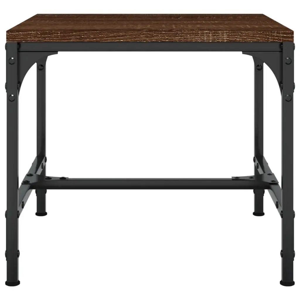 Coffee Table Living Room Brown Oak 50x50x35 cm Industrial Style