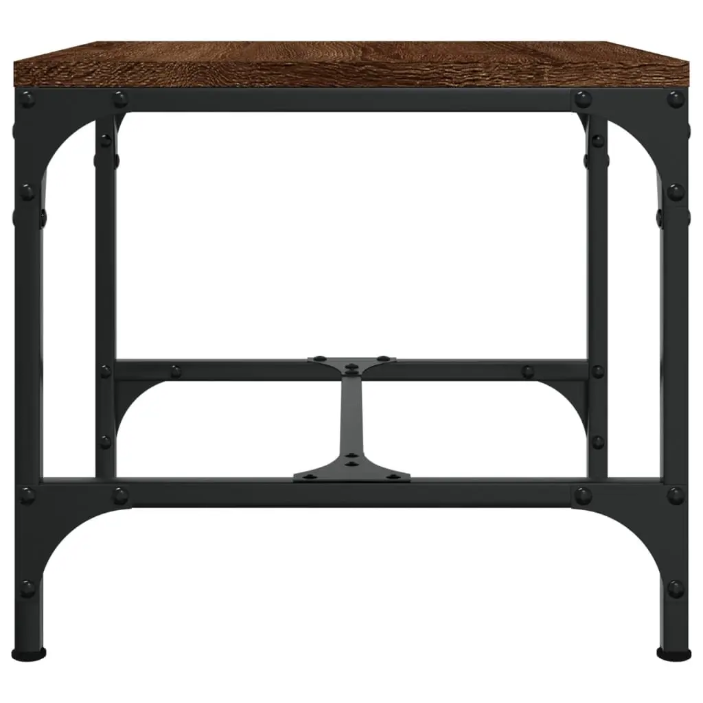 Coffee Table Living Room Brown Oak 50x50x35 cm Industrial Style