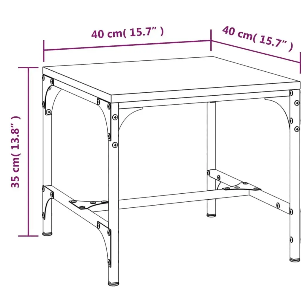 Side Tables 2 pcs Black 40x40x35 cm Living Room Accent Coffee Table Set