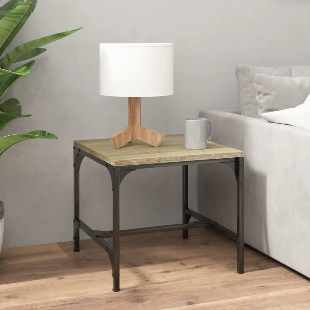 Side Tables 2 pcs Brown 40x40x35 cm Engineered Wood Industrial Accent Furniture