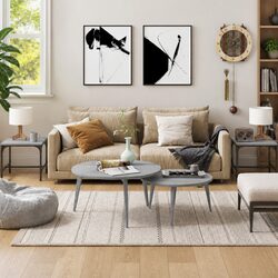 Specifications of Grey Side Tables 2 pcs 40x40x35 cm