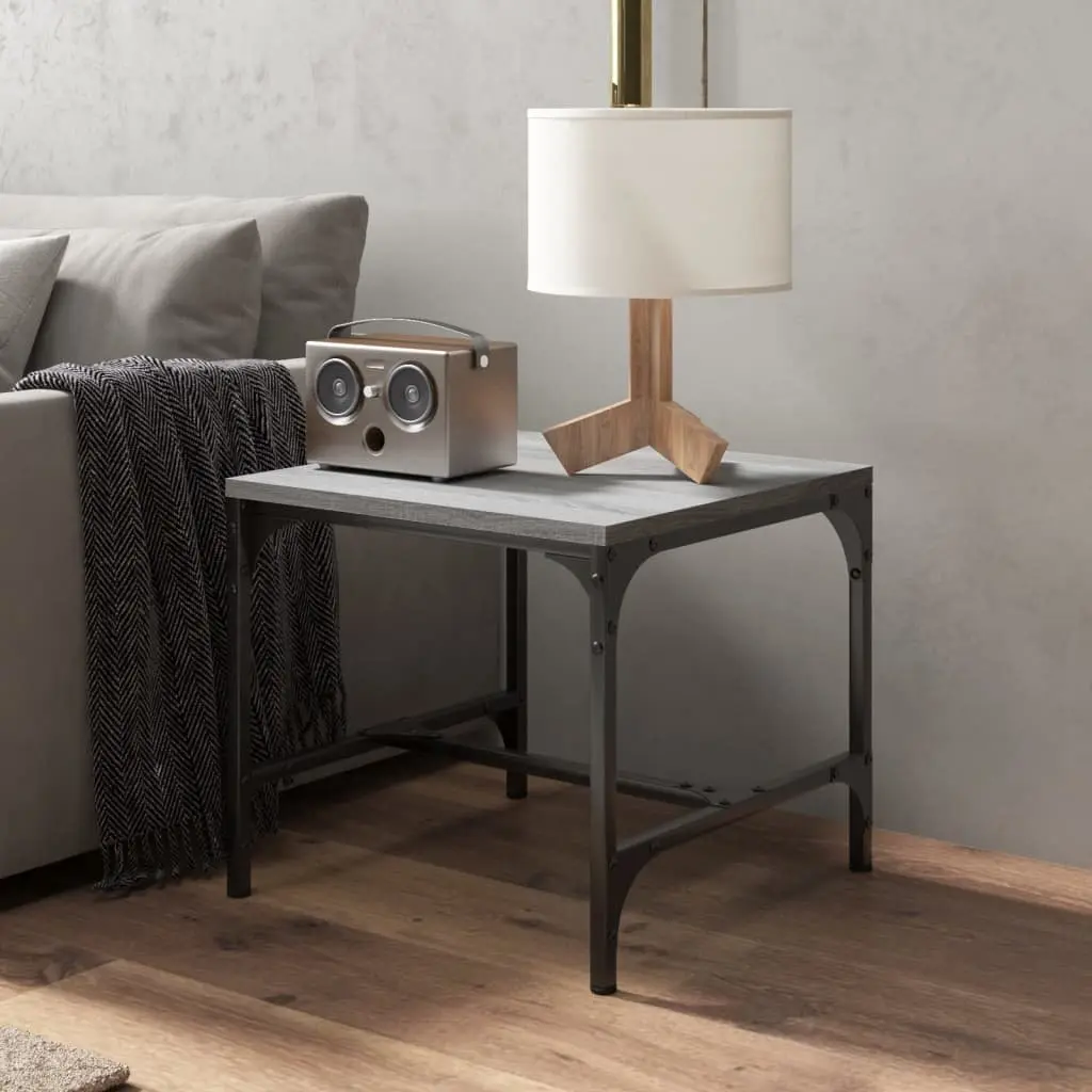 Grey Side Tables 2 pcs 40x40x35 cm