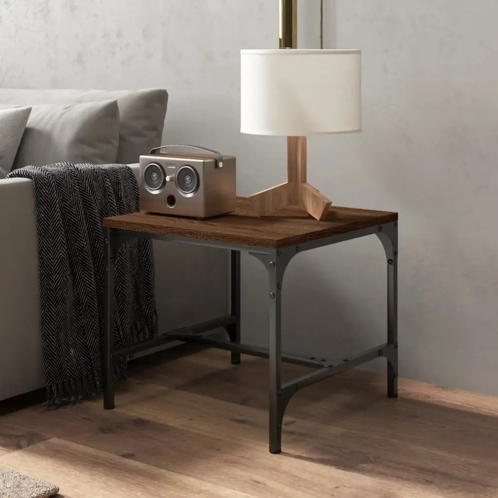 Side Tables Living Room 40x40x35 cm Brown Oak Engineered Wood Industrial