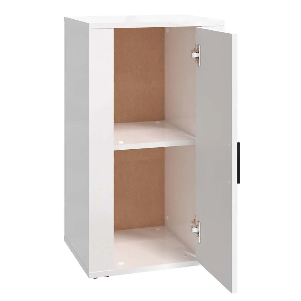 White High Gloss Sideboard Storage Cabinet Engineered Wood Buffet Cupboard