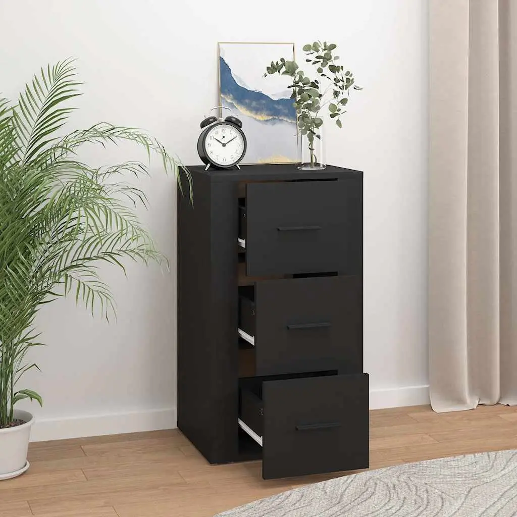Black Sideboard Cabinet with Drawers
