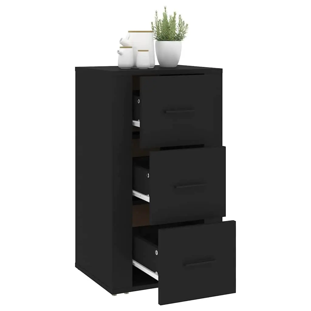 Black Sideboard Cabinet with Drawers