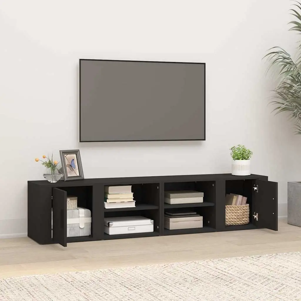 Black TV Cabinets 2 pcs 80x31.5x36 cm