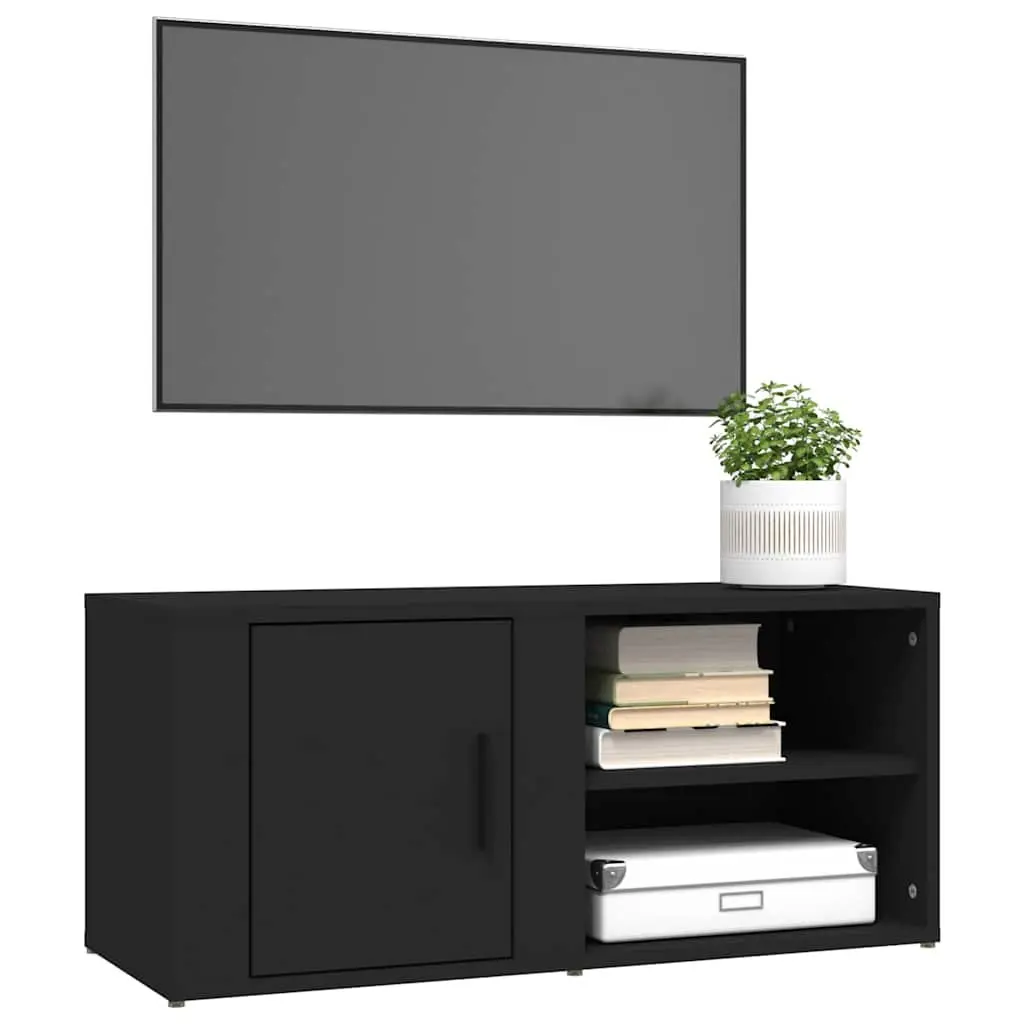 Black TV Cabinets 2 pcs 80x31.5x36 cm