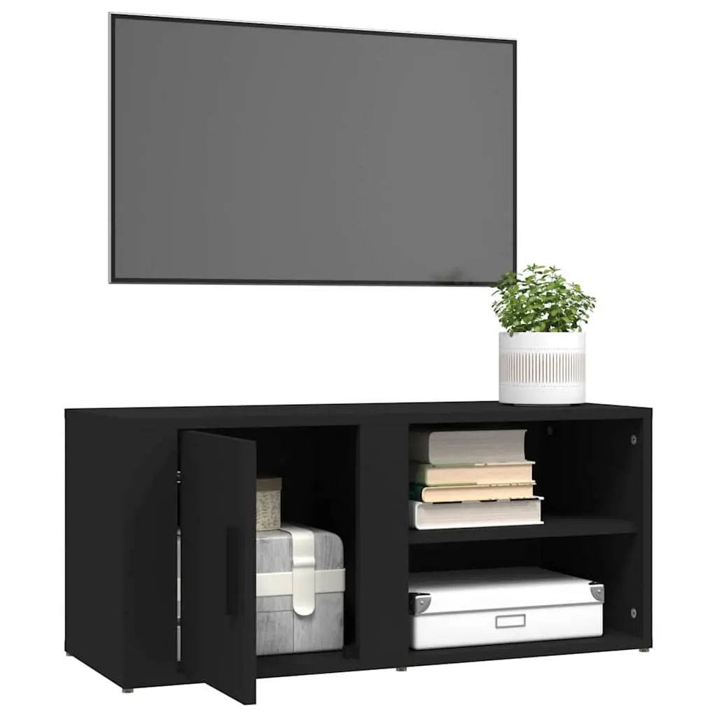 Black TV Cabinets 2 pcs 80x31.5x36 cm